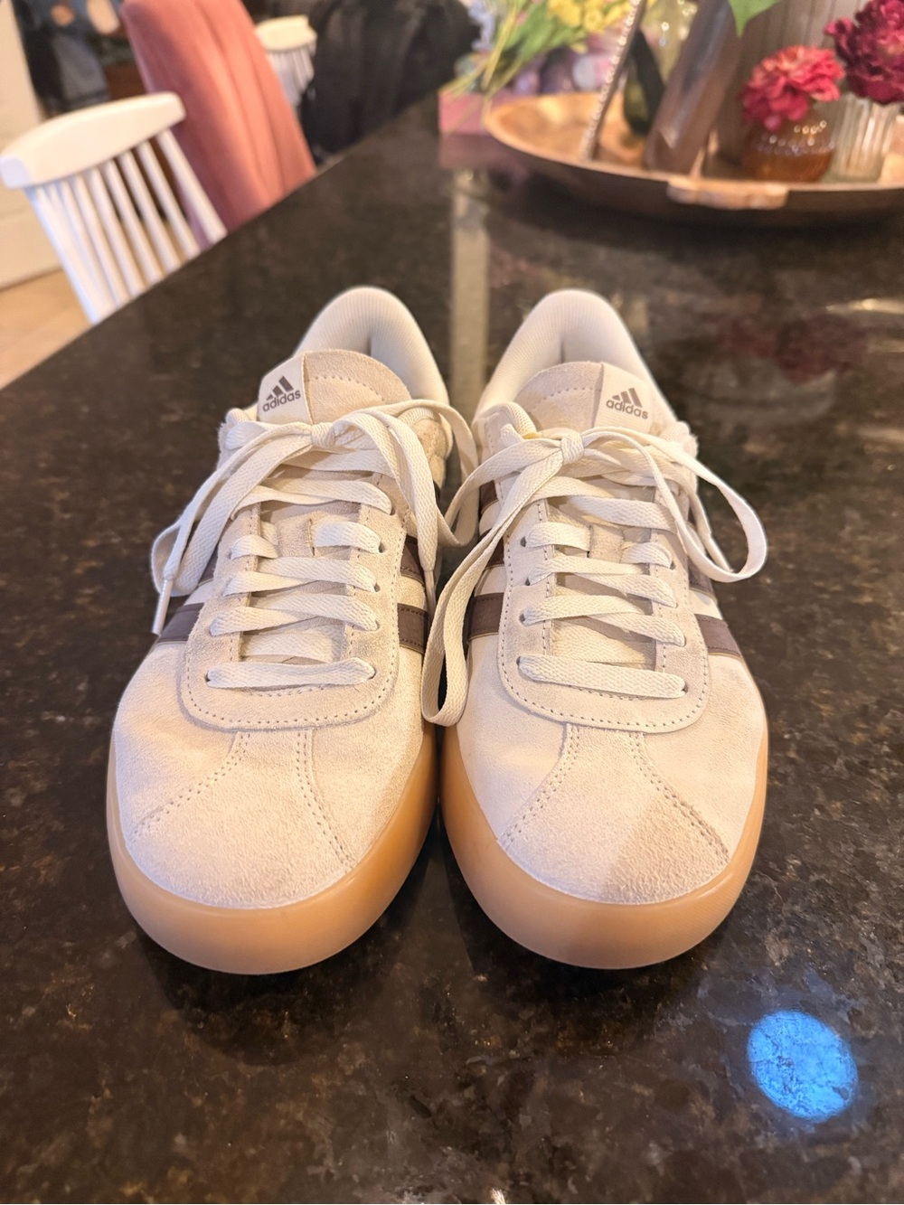 adidas Beige Suede Sneakers with Gum Sole